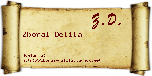 Zborai Delila névjegykártya